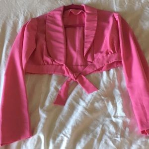 Pink half blazer style jacket